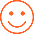 Icône d’un visage souriant dans la couleur orange officielle de TAGARNO